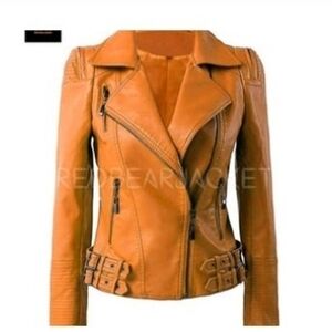 Women's Tan Leather Jacket